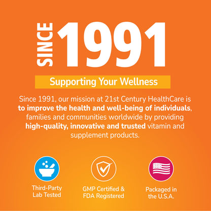 21st Century Vitamin C 500mg Chewable, Orange, Immune Support, 110ct