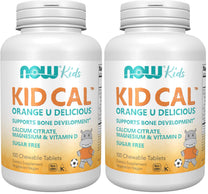 NOW Supplements, Kid Cal with Calcium Citrate, Magnesium and Vitamin D, Tart Orange, 100 Chewables, Packaging May Vary (Pack of 2)