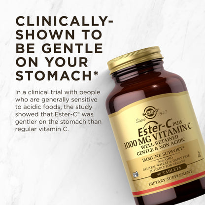 Solgar Ester-C Plus 1000 mg Vitamin C, 90 Tablets - Gentle On The Stomach