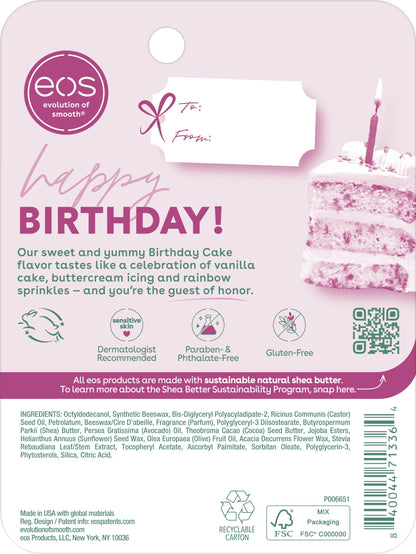 eos 24H Moisture Super Balm- Birthday Cake, Lip Balm, 0.35 fl oz, 2-Pack