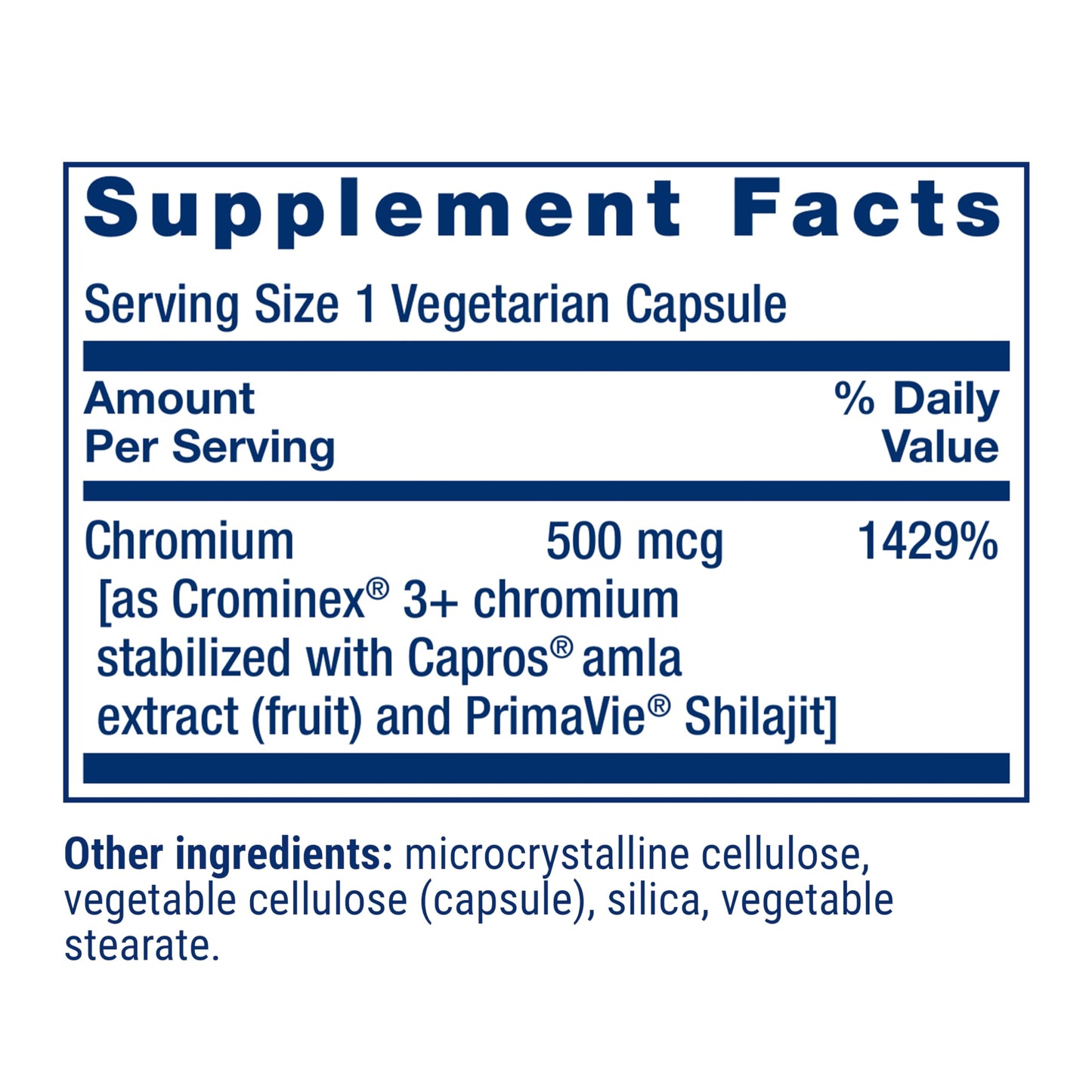 Life Extension Optimized Chromium with Crominex 3+, 500 mcg, 60 Capsules