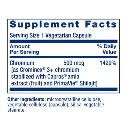 Life Extension Optimized Chromium with Crominex 3+, 500 mcg, 60 Capsules