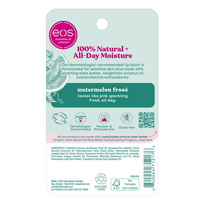 eos 100% Natural Lip Balm- Watermelon Frosé, Lip Care, 0.14 oz, 2-Pack