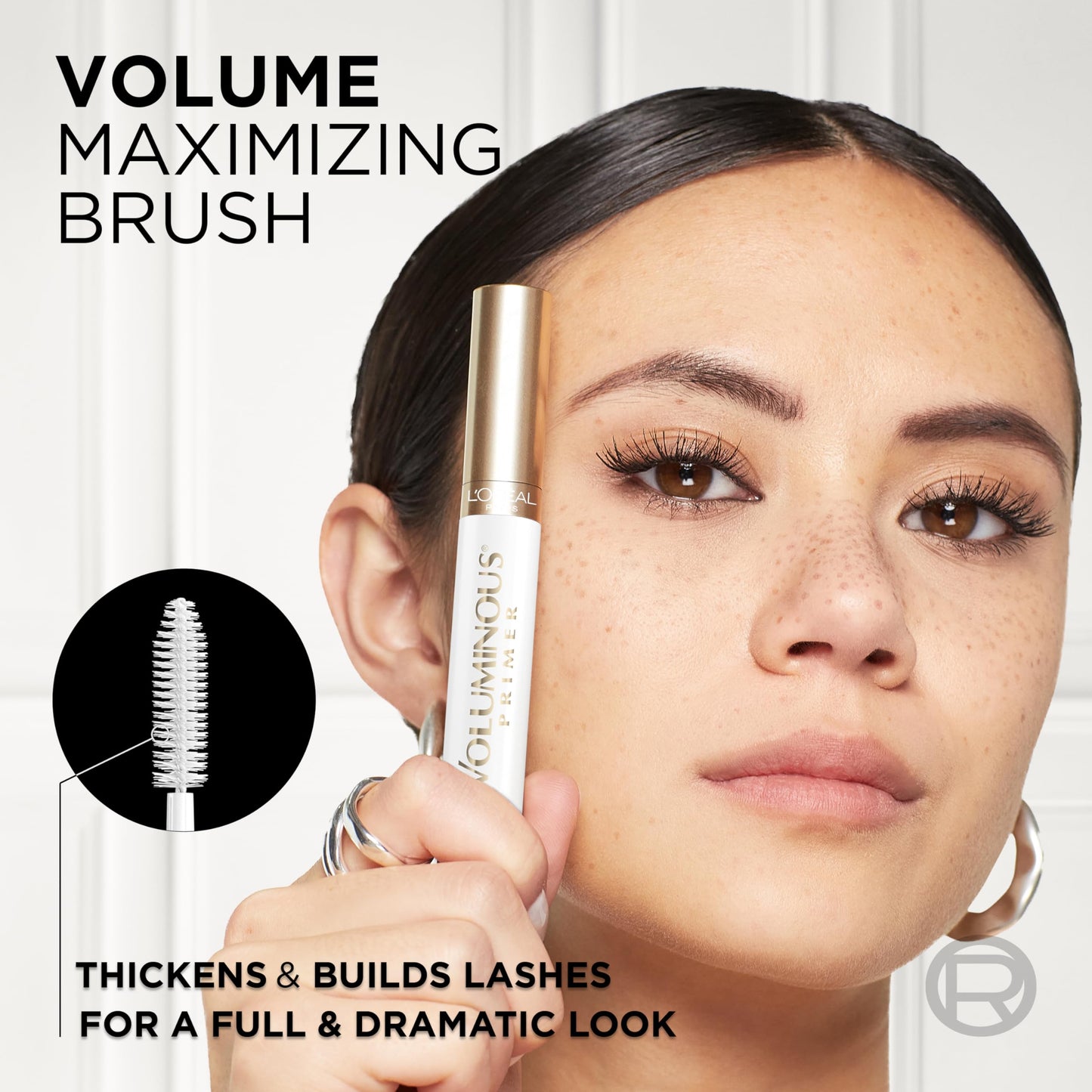 L'Oreal Paris Voluminous Lash Boosting Conditioning Primer Mascara, White Primer, 0.24 Fl Oz., 2 Count