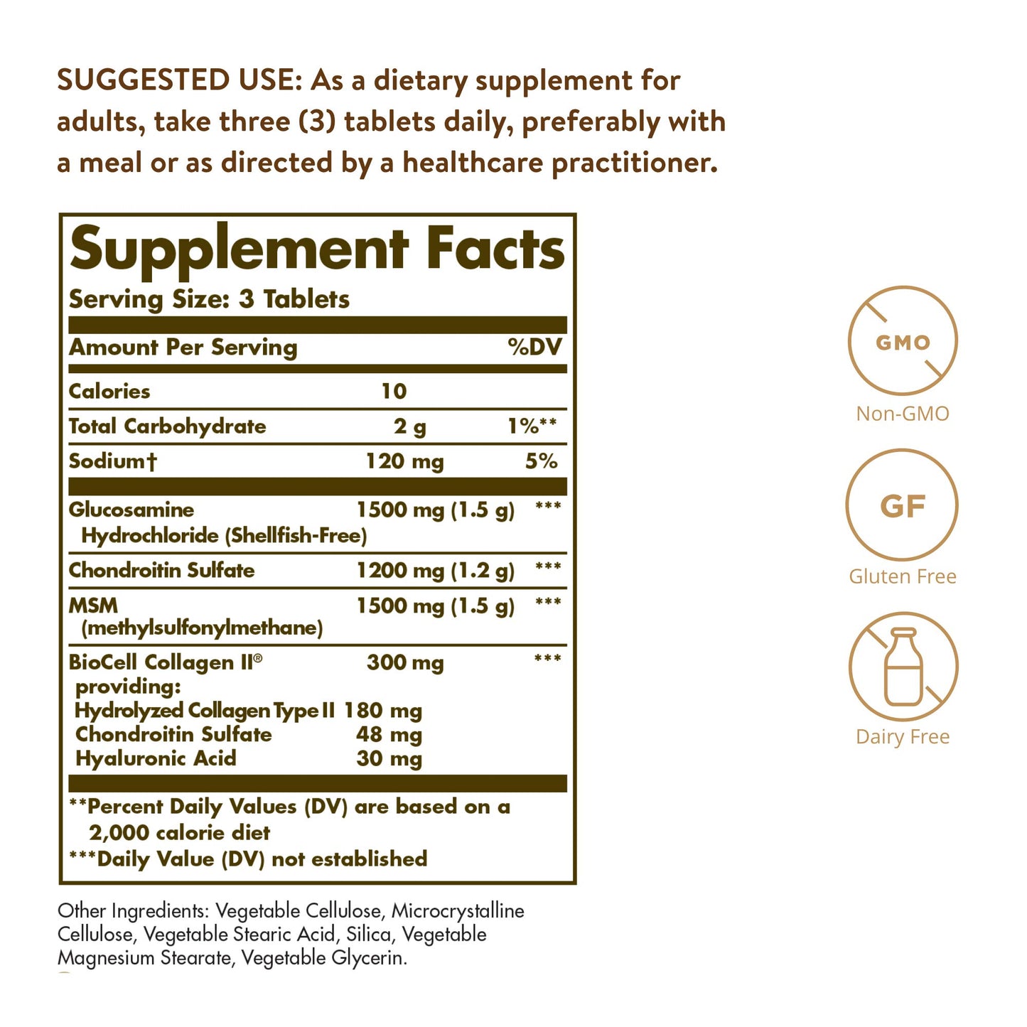 Solgar Glucosamine Hyaluronic Acid Chondroitin MSM, 60 Tablets