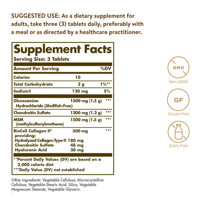 Solgar Glucosamine Hyaluronic Acid Chondroitin MSM, 60 Tablets