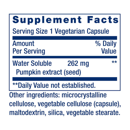 Life Extension Water-Soluble Pumpkin Seed Extract, Promotes Prostate & Urinary Tract Health, Bladder Health Support, Men, Women, Gluten-Free, Non-GMO, Vegetarian, 60 Capsules