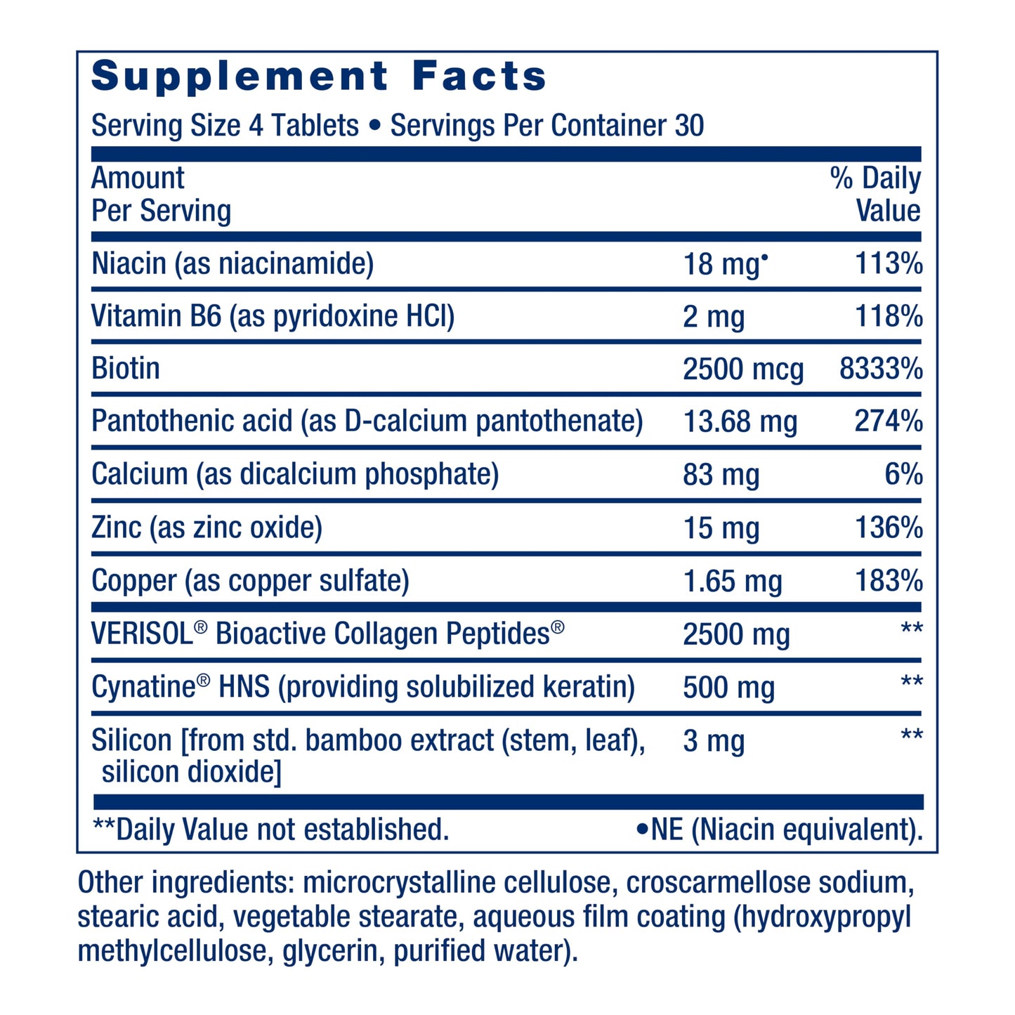 Life Extension Hair, Skin, & Nails- Collagen Plus, 120 Count