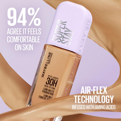 Maybelline Super Stay Lumi-Matte Foundation, Lightweight and Buildable Full Coverage Foundation Makeup For Up To 30HR Wear, 312, 1 Count