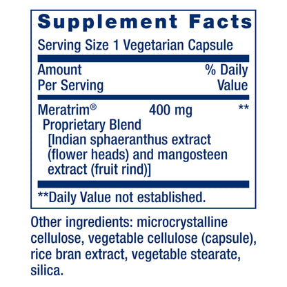 Life Extension Waistline Control™, S. indicus, Mangosteen, Meratrim®, Healthy Weight, Waistline, Non-GMO, Gluten Free, Vegetarian, 60 Capsules