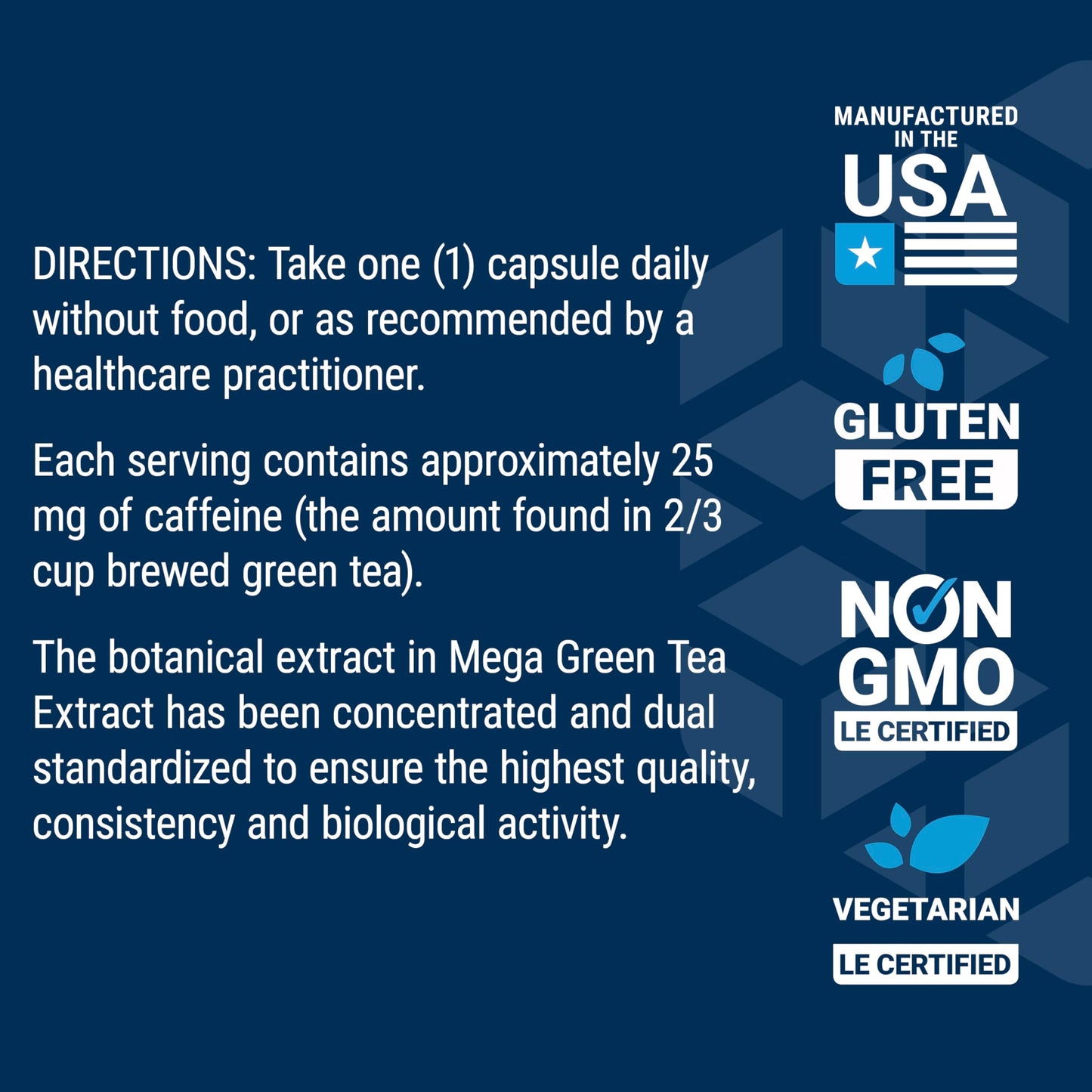 Life Extension Lightly Caffeinated Mega Green Tea Extract, Camellia sinensis Extract with Concentrated EGCG polyphenol Content, Gluten-Free, Non-GMO, Vegetarian, 100 Capsules