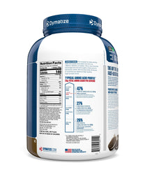 Dymatize Elite 100% Whey Protein Powder, Cookies & Cream, 25g of Protein, 5.5g BCAAs, Less Than 140 Cal., Gluten Free, 2g Carb, 2g Sugar, 3g Fat (63 Servings)