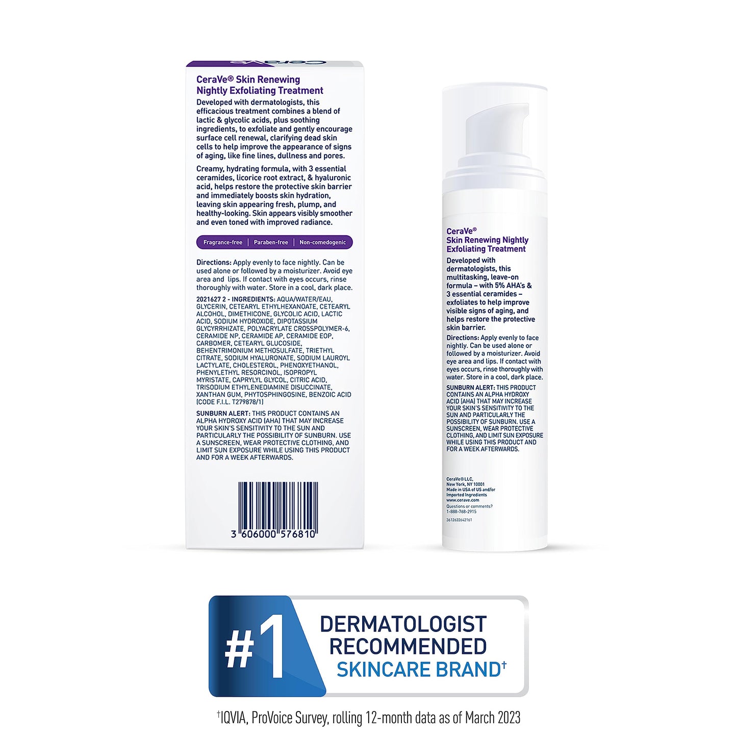 CeraVe Exfoliating Treatment, Anti Aging Serum with Glycolic Acid, 17oz