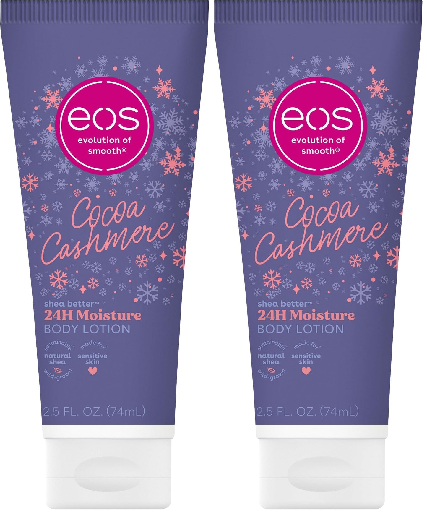 eos Shea Better Travel Size Body Lotion, Cocoa Cashmere, Holiday, Limited Edition Skin Care, 24-Hour Moisture, Body Lotion for Women, travel size toiletries, Vegan, 2.5 fl oz
