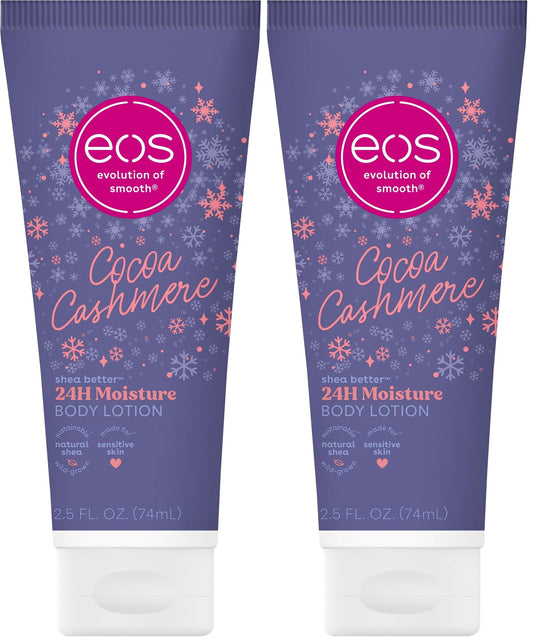 eos Shea Better Travel Size Body Lotion, Cocoa Cashmere, Holiday, Limited Edition Skin Care, 24-Hour Moisture, Body Lotion for Women, travel size toiletries, Vegan, 2.5 fl oz
