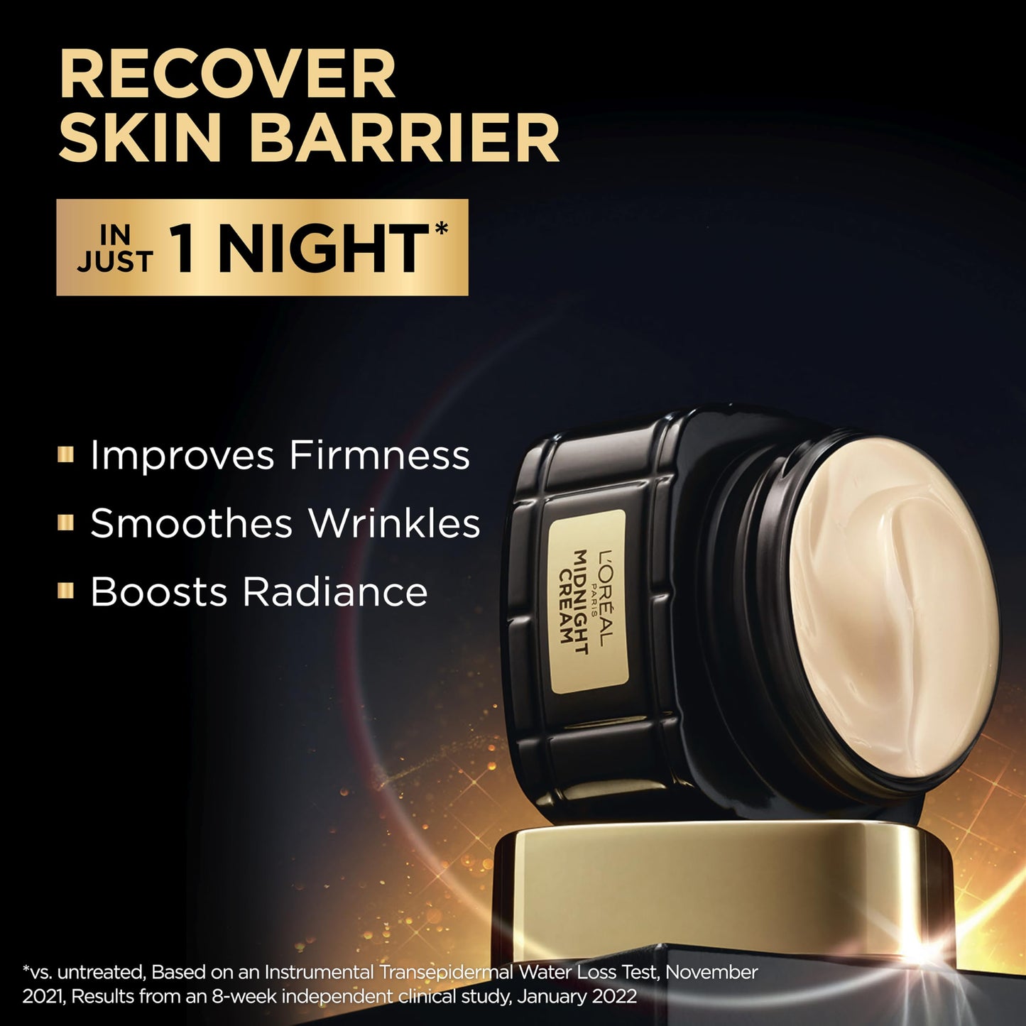 L'Oreal Paris Age Perfect Anti-Aging Midnight Cream, Face Moisturizer with Shea Butter to Reduce Wrinkles and Firm Skin, 1.7oz + Serum Sample