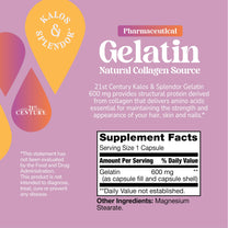 21st Century Gelatin 600mg Capsules for Hair, Skin & Nails, 100 Count