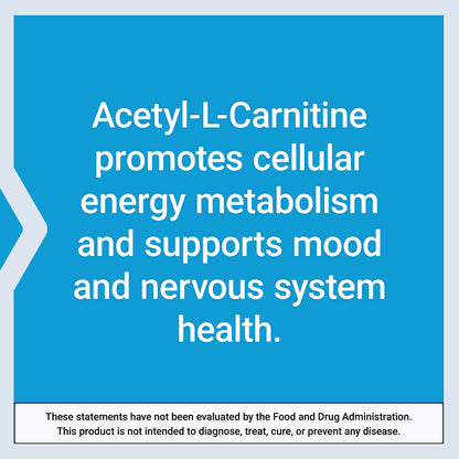 Life Extension Acetyl-L-Carnitine, Acetyl-L-Carnitine, Vitamin C, Brain, Mood & Nerve Health, Cellular Energy, Gluten-Free, Non-GMO, Vegetarian, 100 Capsules