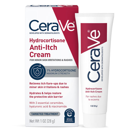 CeraVe 1% Hydrocortisone Anti Itch Cream, Eczema & Dry Skin Care, 1oz