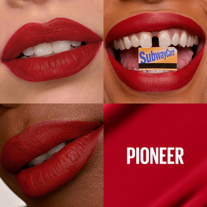 Maybelline Super Stay Matte Ink Liquid Lipstick Makeup, Long Lasting High Impact Color, Up to 16H Wear, Pioneer, Blue Red, 1 Count, Packaging May Vary