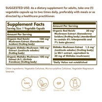 Solgar Multi-Mushroom Complex, 50 Vegetable Capsules - Non-GMO, Vegan