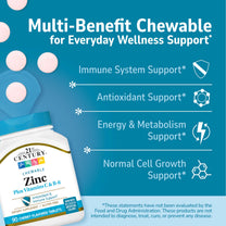 21st Century Zinc Chewable Withc & B6 - Cherry, 90 Count