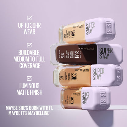 Maybelline Super Stay Lumi-Matte Foundation, Lightweight and Buildable Full Coverage Foundation Makeup For Up To 30HR Wear, 312, 1 Count