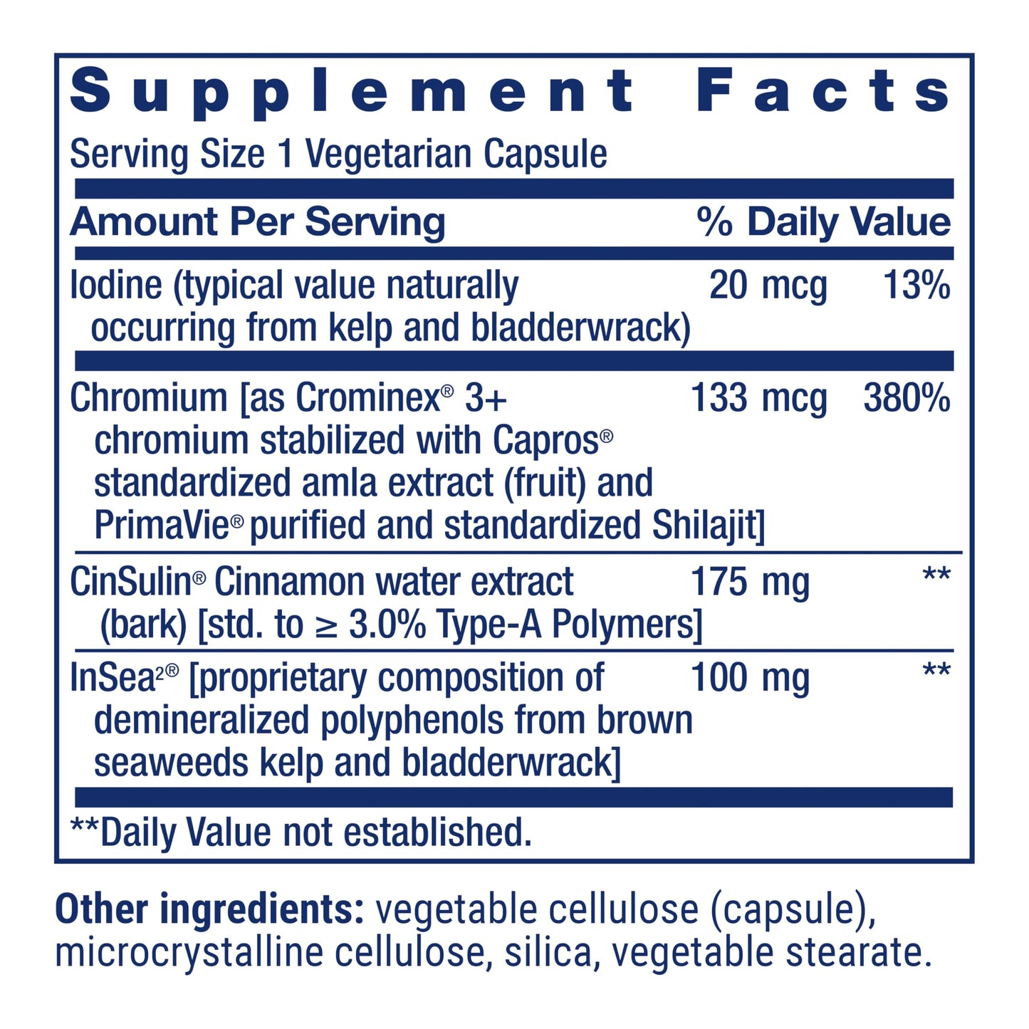 Life Extension CinSulin with InSea2 and Crominex 3+, 90 Capsules