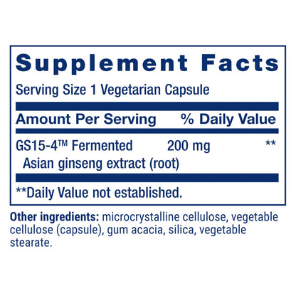 Life Extension Ginseng Energy Boost, Energy Support, Healthy Stress Management, Gluten-Free, Non-GMO, Vegetarian, 30 Capsules