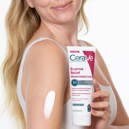 CeraVe Eczema Relief Moisturizing Cream, Shea Butter Dry Skin Lotion, 8oz