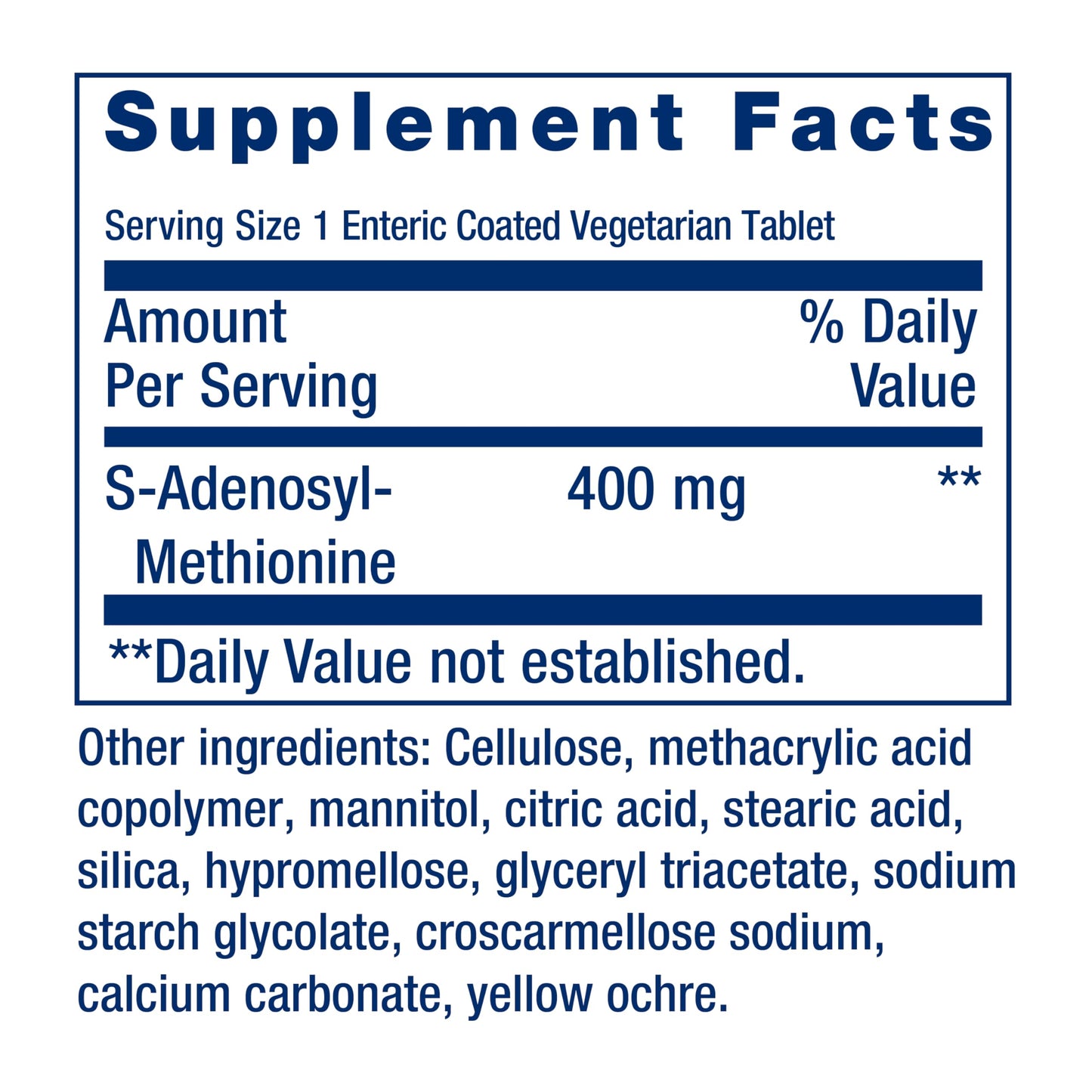 Life Extension Same, S-Adenosyl-Methionine, 400 mg, Mood and Liver Health and Joint Support Supplement, Non-GMO, Vegetarian, Gluten Free, 60 enteric-Coated Tablets