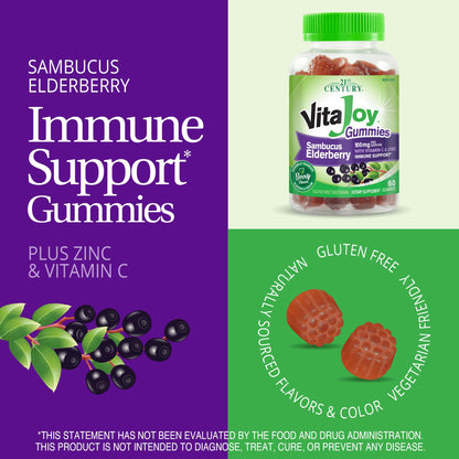 21st Century VitaJoy Sambucus Elderberry Gummies, Immune Support, 60ct