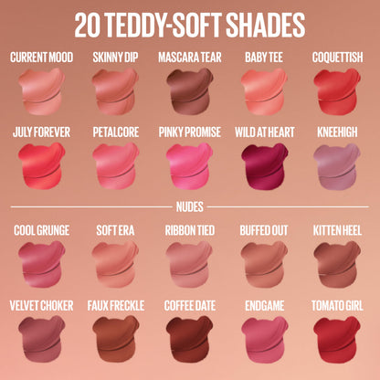MAYBELLINE Super Stay Teddy Lip Tint, Long Lasting Matte Lipstick For Up To 12HR Wear, Baby Tee, 1 Count