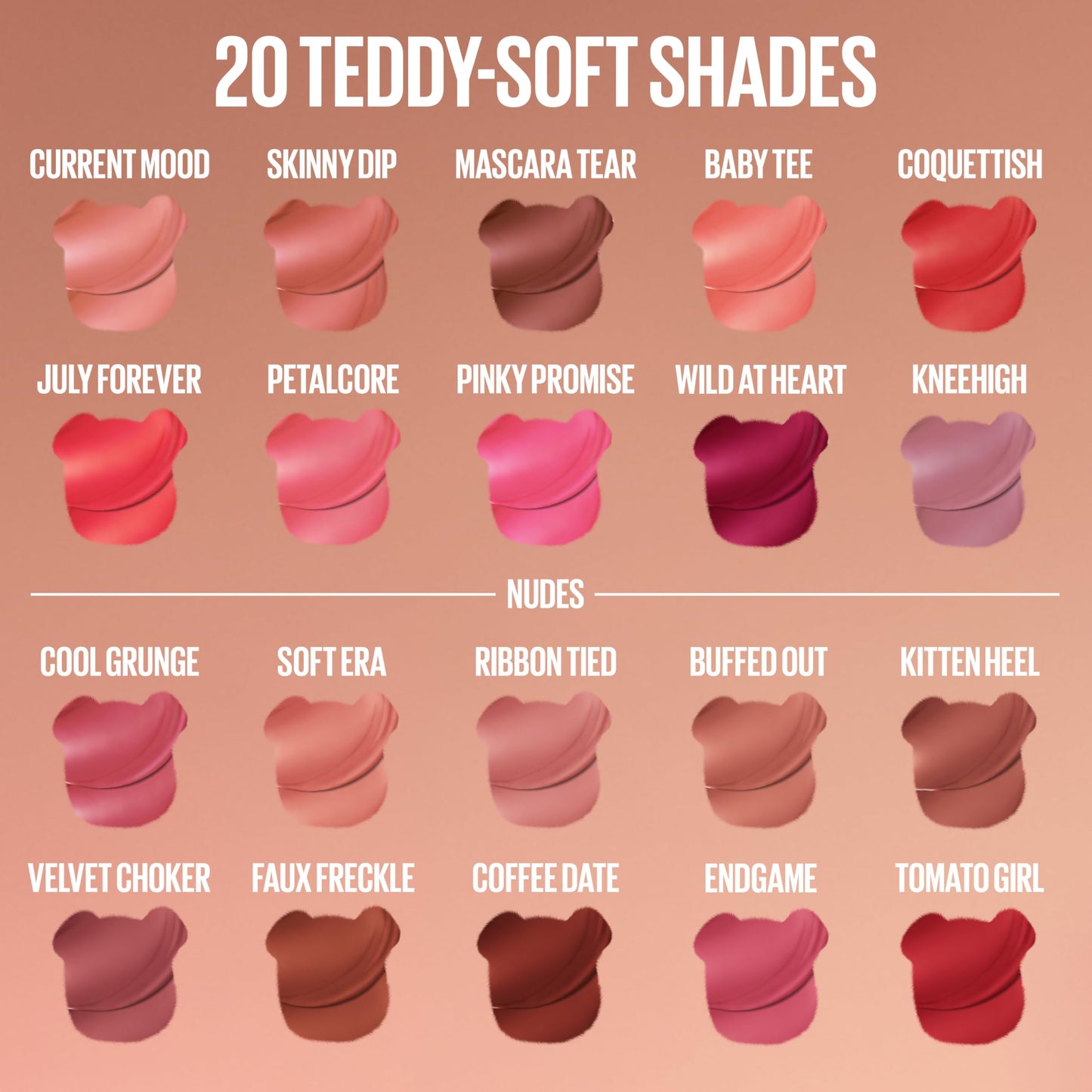 MAYBELLINE Super Stay Teddy Lip Tint, Long Lasting Matte Lipstick For Up To 12HR Wear, July Forever, 1 Count