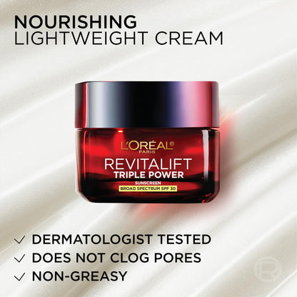L'Oreal Paris Revitalift Triple Power Face and Neck Moisturizer, Anti Aging Face Cream with Broad Spectrum SPF 30, Pro-Retinol, Hyaluronic Acid and Vitamin C, 1 Kit
