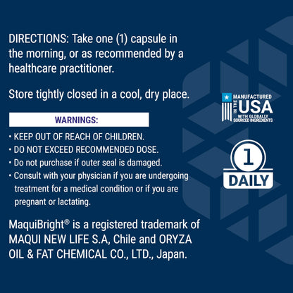 Life Extension Tear Support with MaquiBright®, 60 mg, maqui berry extract for dry eyes, supports eye health, encourages tear production, gluten-free, non-GMO, 1 daily, vegetarian, 30 Count (Pack of 1)