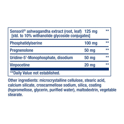 Life Extension Cognitex® Elite Pregnenolone, sage, Blueberry, ashwagandha, phosphatidylserine, Advanced Formula, Attention, Focus, Memory, Gluten-Free, Non-GMO, Vegetarian, 60 Tablets