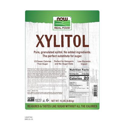 NOW Foods, Xylitol, Pure with No Added Ingredients, Keto-Friendly, Low Glycemic Impact, Low Calorie, 15-Pound (Packaging May Vary)