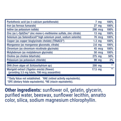 Life Extension Prenatal Advantage, Women’s multivitamin, Baby Support, folic Acid, Choline, omega-3s, Vitamin C, D3, B1, B6, B12, zinc, niacin, Gluten Free, Non-GMO, 120 softgels