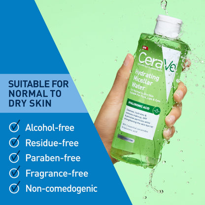 CeraVe Hydrating Micellar Water, Facial Cleanser & Makeup Remover, 13oz