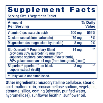 Life Extension Fast-C® and Bio-Quercetin®, Fast delivery and Absorption, Vitamin C, Fenugreek, Immune Support, Magnesium, Gluten-Free, Non-GMO, Vegetarian, 60 Tablets