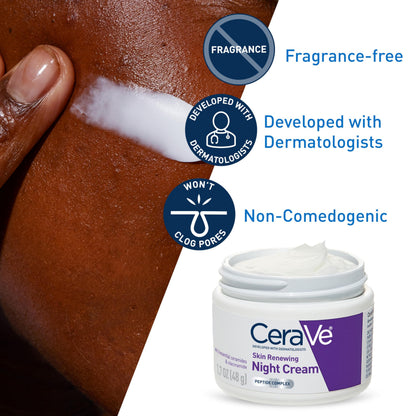CeraVe Skin Renewing Night Cream, 1.7 Ounce+ CeraVe Anti Aging Retinol Serum, 1 Oz