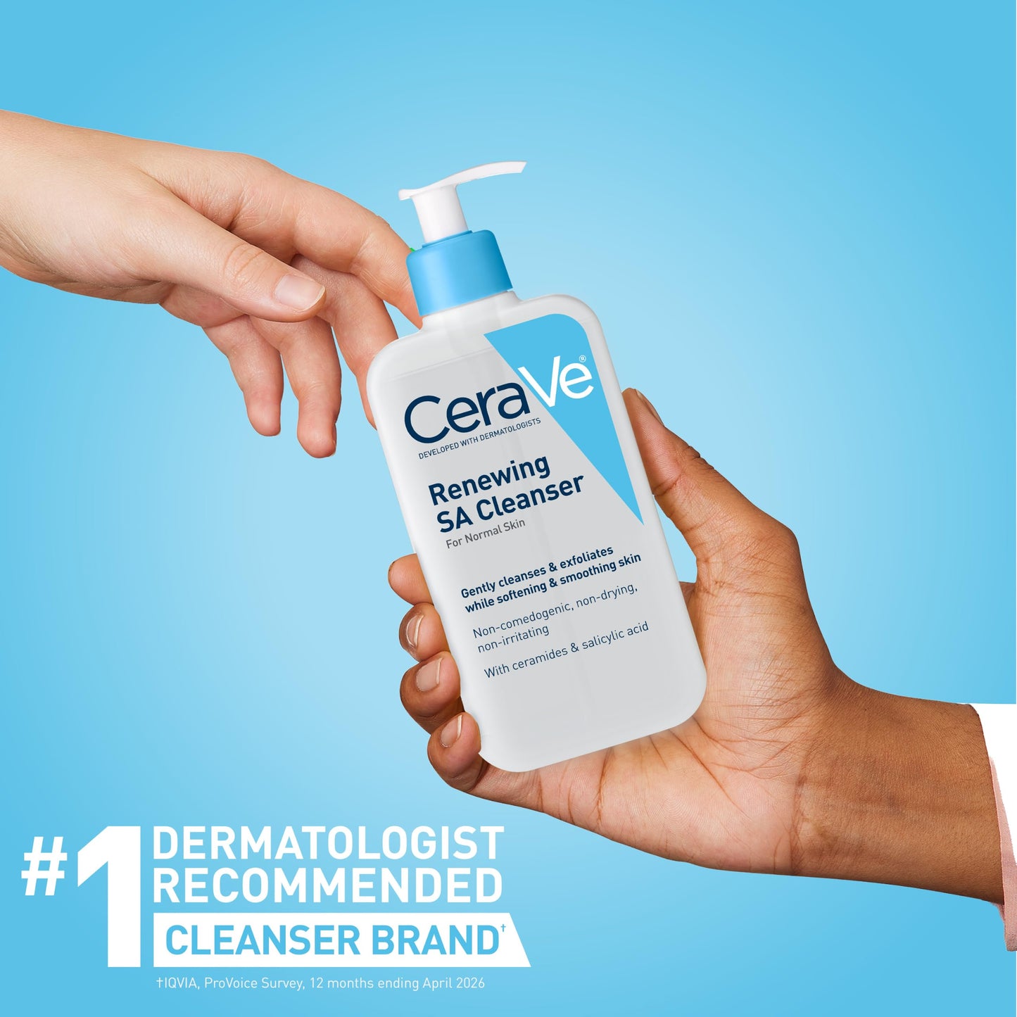 CeraVe Renewing Salicylic Acid Cleanser, BHA Exfoliating Face Wash, 16oz