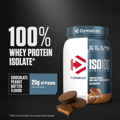 Dymatize ISO100 Protein Powder, 100% Whey Isolate, Chocolate Peanut Butter