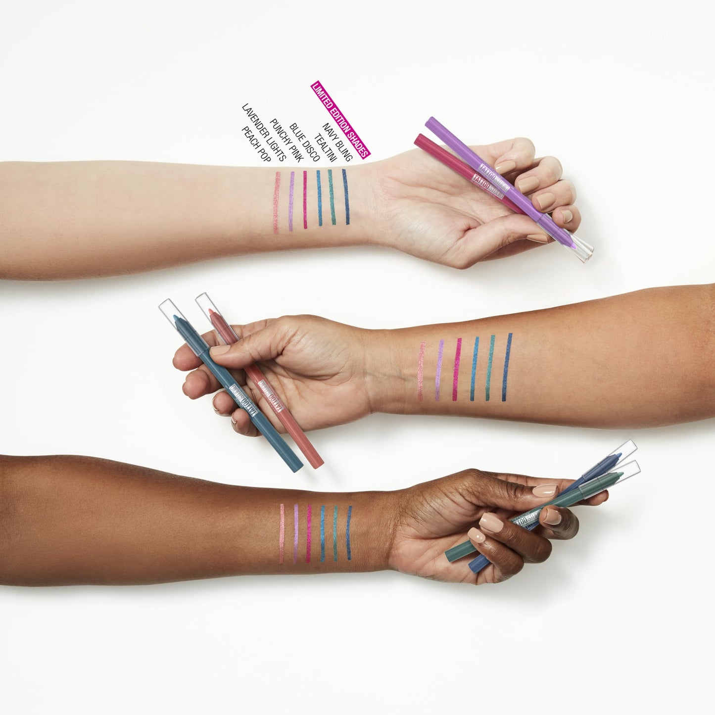 MAYBELLINE Tattoo Studio Sharpenable Eyeliner Pencil, 36 Hour Wear, Waterproof, Punchy Pink, 1 Count
