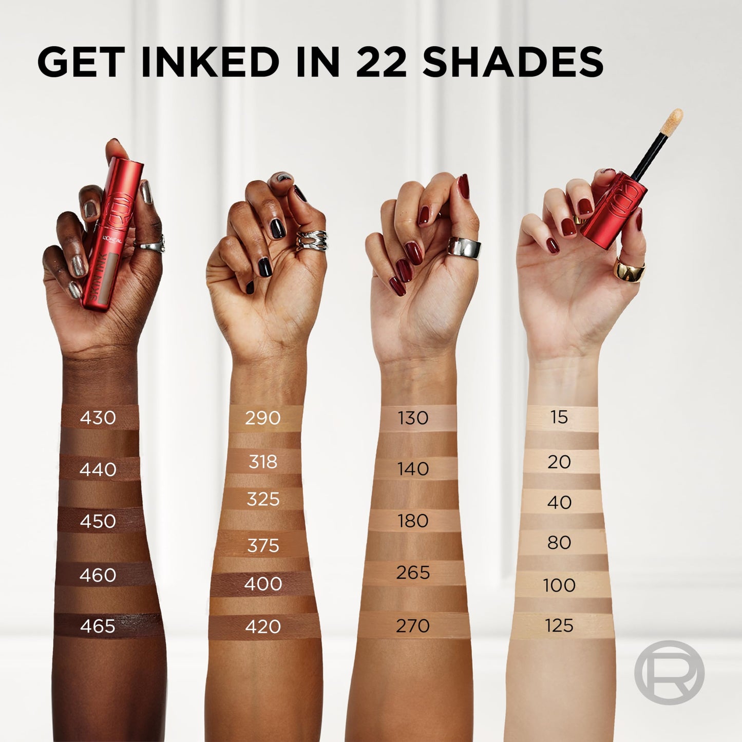L'Oreal Paris Infallible Skin Ink 2-in-1 Foundation Concealer Hybrid Face Makeup, up to 48HR Transfer-Resistant with Medium Coverage, 125 Light Warm