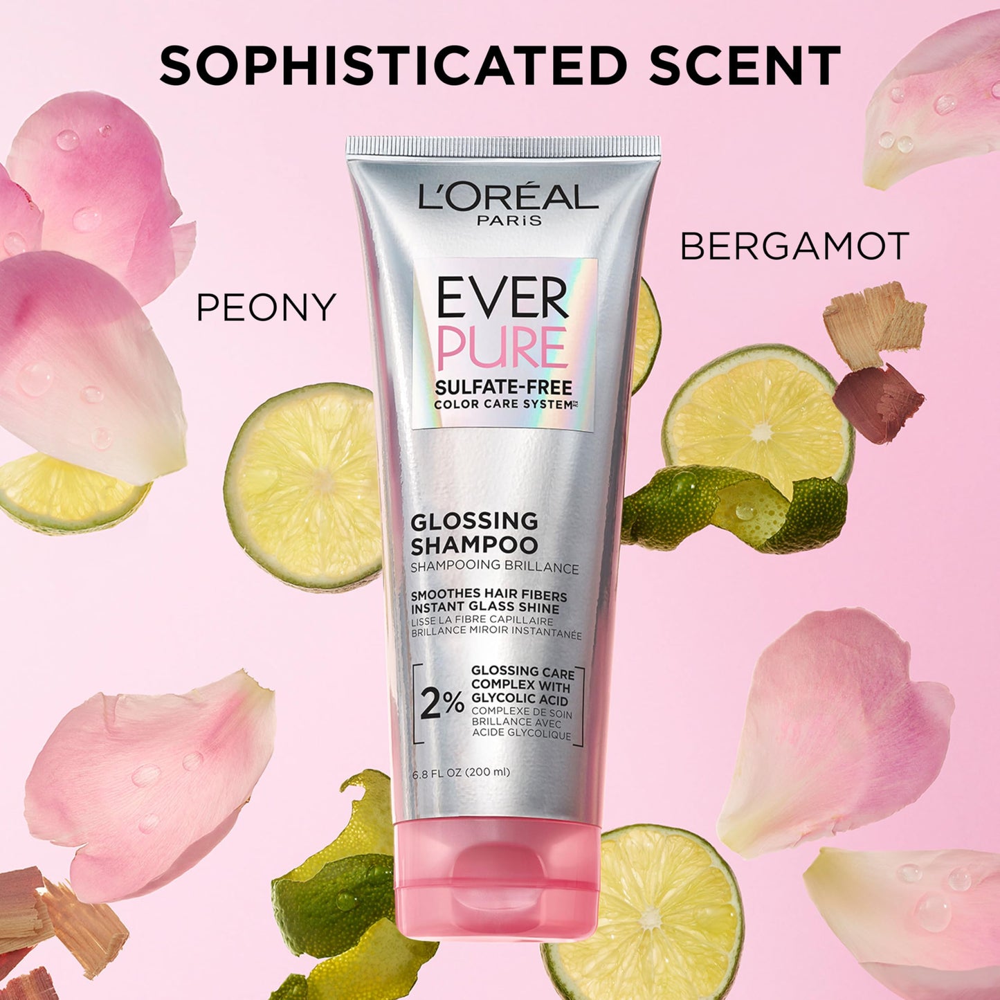 L'Oreal Paris Sulfate Free Glossing Lamination Hair Mask, 5-Minute Rinse-Off Hair Treatment with Glycolic Acid for Glass Shine, Smoothness & Soft Feel, Color Caring, EverPure, 5.1 Fl Oz