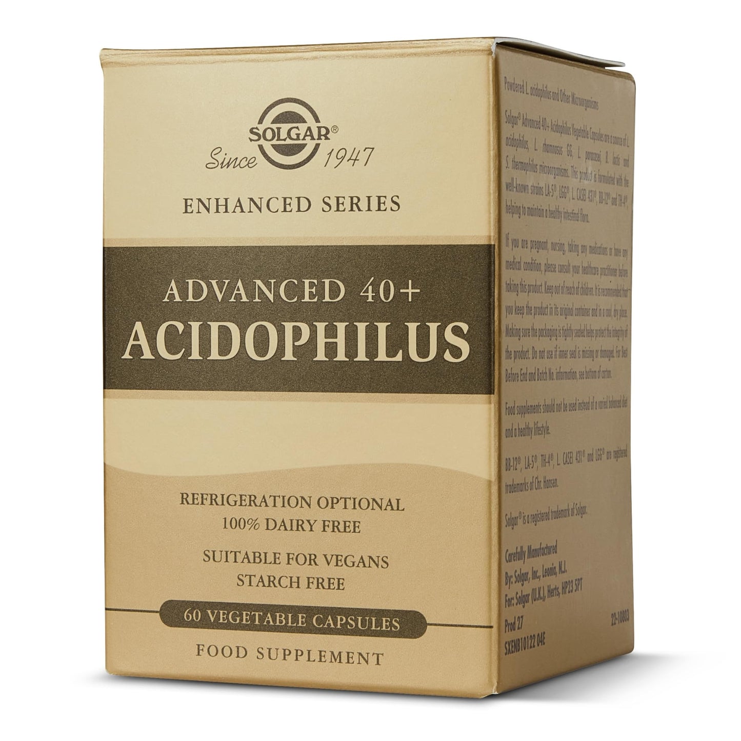Solgar Advanced 40+ Acidophilus, 60 Vegetable Capsules