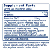 Life Extension Optimized Resveratrol Elite, Trans-resveratrol, quercetin, Healthy Aging, Heart Health, Brain Health, oxidative Stress, Gluten-Free, Non-GMO, Vegetarian, 60 Capsules