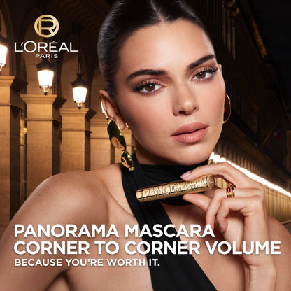 L'Oreal Paris Voluminous Panorama Mascara, Volumizing and Lengthening Mascara, Washable Longwear and Smudge Resistant Make Up, Black, 0.33 Fl Oz